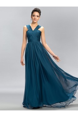 A-Line Long Chiffon Wedding Guest Dresses Bridesmaid Dresses 3010188