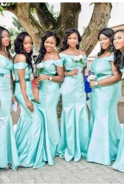 Mermaid Off-the-Shoulder Long Wedding Guest Dresses Bridesmaid Dresses 3010192