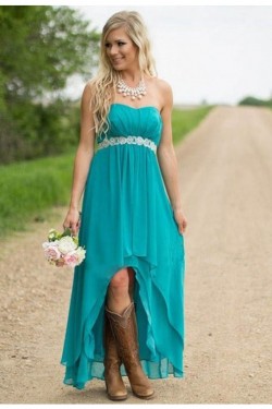 High Low Chiffon Wedding Guest Dresses Bridesmaid Dresses 3010193