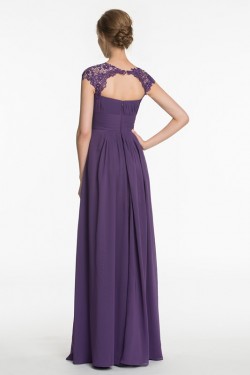 Long Purple Lace Chiffon Wedding Guest Dresses Bridesmaid Dresses 3010197