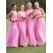 Long Pink Lace Chiffon Wedding Guest Dresses Bridesmaid Dresses 3010202