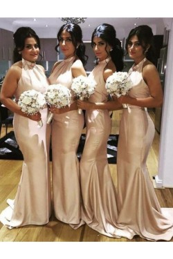 Mermaid Halter Long Wedding Guest Dresses Bridesmaid Dresses 3010208