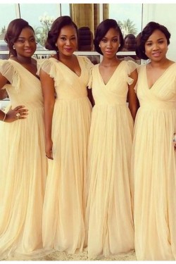 A-Line V-Neck Plus Size Wedding Guest Dresses Bridesmaid Dresses 3010209