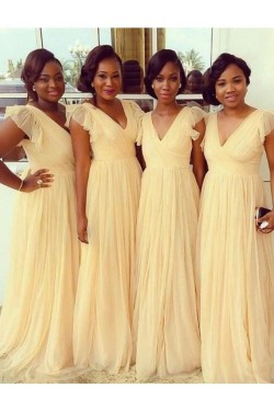 A-Line V-Neck Plus Size Wedding Guest Dresses Bridesmaid Dresses 3010209