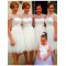 Cap Sleeves Lace Tulle Short Wedding Guest Dresses Bridesmaid Dresses 3010212