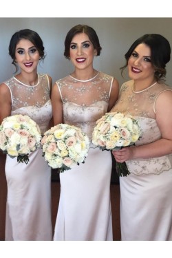 Mermaid Illusion Neckline Long Wedding Guest Dresses Bridesmaid Dresses 3010214