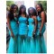 One-Shoulder Beaded Long Blue Wedding Guest Dresses Bridesmaid Dresses 3010216