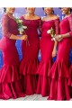 Mermaid 3/4 Length Sleeves Long Wedding Guest Dresses Bridesmaid Dresses 3010218