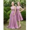 A-Line Lace Chiffon Illusion Neckline Long Wedding Guest Dresses Bridesmaid Dresses 3010219