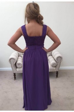 Long Blue Lace Chiffon Wedding Guest Dresses Bridesmaid Dresses 3010227