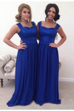 Long Blue Lace Chiffon Wedding Guest Dresses Bridesmaid Dresses 3010227