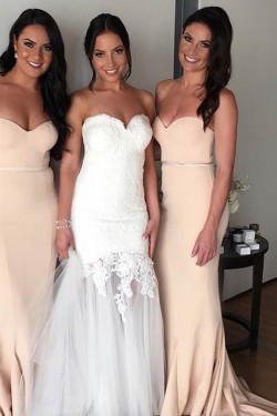 Mermaid Sweetheart Long Wedding Guest Dresses Bridesmaid Dresses 3010229