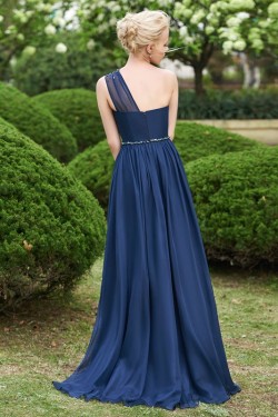 A-Line Long Navy Wedding Guest Dresses Bridesmaid Dresses 3010230