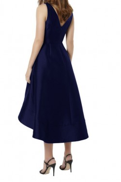 High Low V-Neck Navy Wedding Guest Dresses Bridesmaid Dresses 3010231