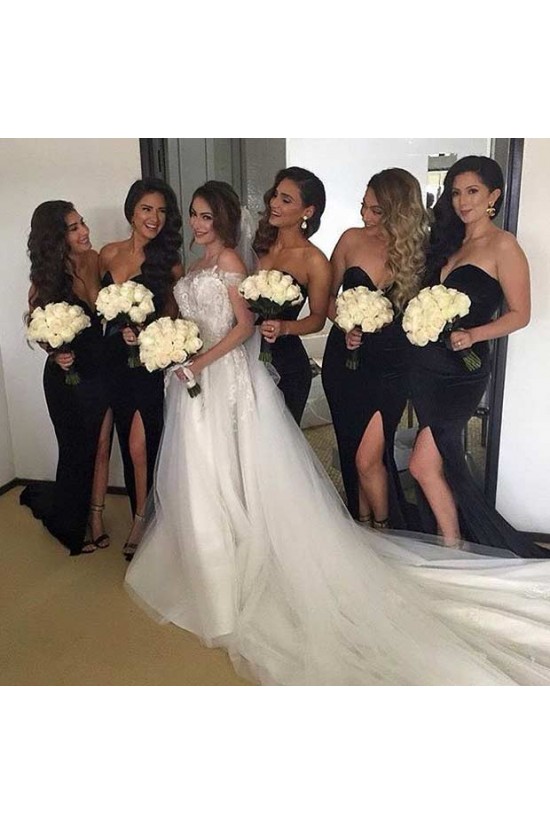 Long Black Side Slit Wedding Guest Dresses Bridesmaid Dresses 3010233 Long Black Side Slit Wedding Guest Dresses Bridesmaid Dresses 3010233