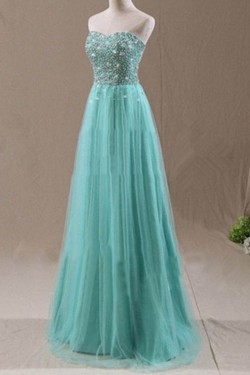 A-Line Sweetheart Beaded Long Wedding Guest Dresses Bridesmaid Dresses 3010234