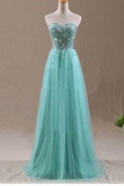 A-Line Sweetheart Beaded Long Wedding Guest Dresses Bridesmaid Dresses 3010234