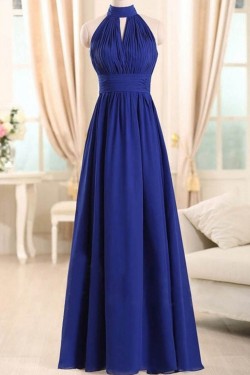 Long Blue Chiffon Wedding Guest Dresses Bridesmaid Dresses 3010235
