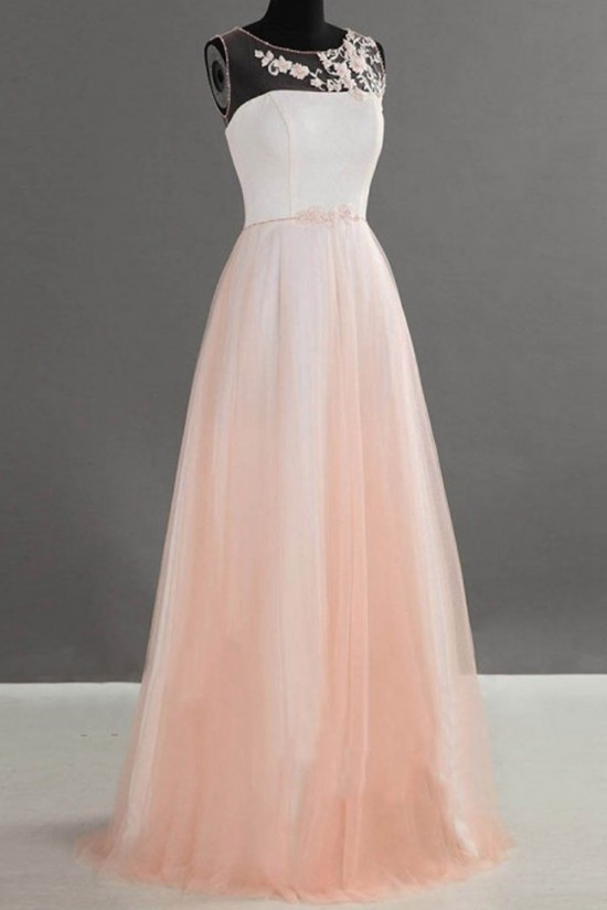 A-Line Illusion Neckline Long Wedding Guest Dresses Bridesmaid Dresses 3010236 A-Line Illusion Neckline Long Wedding Guest Dresses Bridesmaid Dresses 3010236