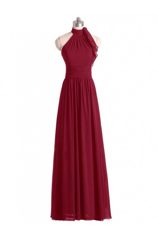 A-Line Halter Burgundy Chiffon Wedding Guest Dresses Bridesmaid Dresses 3010237 A-Line Halter Burgundy Chiffon Wedding Guest Dresses Bridesmaid Dresses 3010237