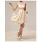 A-Line Illusion Neckline Lace Chiffon Short Wedding Guest Dresses Bridesmaid Dresses 3010238
