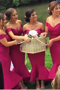 Mermaid Off-the-Shoulder Wedding Guest Dresses Bridesmaid Dresses 3010244