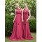 A-Line Lace Chiffon Long Wedding Guest Dresses Bridesmaid Dresses 3010248