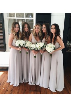 Long V-Neck Wedding Guest Dresses Bridesmaid Dresses 3010255