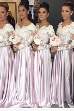 Long Sleeves Lace Wedding Guest Dresses Bridesmaid Dresses 3010257