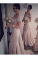 Trumpet/Mermaid Off-the-Shoulder Beaded Long Bridesmaid Dresses 3010272