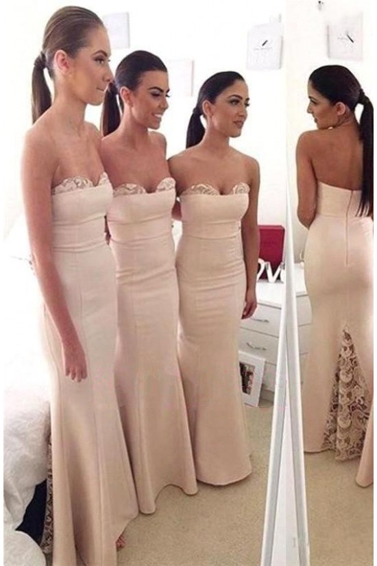Trumpet/Mermaid Lace Floor Length Wedding Party Dresses Bridesmaid Dresses 3010273