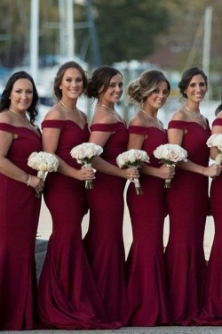 Mermaid Off-the-Shoulder Long Bridesmaid Dresses 3010284