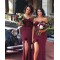 Mermaid Off-the-Shoulder Lace Long Bridesmaid Dresses with Slit 3010285