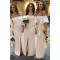 Long White Off-the-Shoulder Bridesmaid Dresses with Slit 3010286