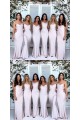 Mermaid Spaghetti Straps Long Bridesmaid Dresses with Slit 3010290