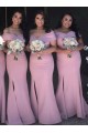 Mermaid Off-the-Shoulder Long Bridesmaid Dresses with Slit 3010292