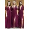 A-Line V-Neck Long Bridesmaid Dresses 3010294