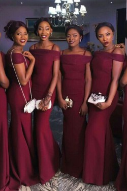 Mermaid Spaghetti Straps Long Bridesmaid Dresses 3010306