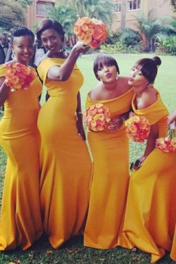 Mermaid Off-the-Shoulder Long Bridesmaid Dresses 3010309