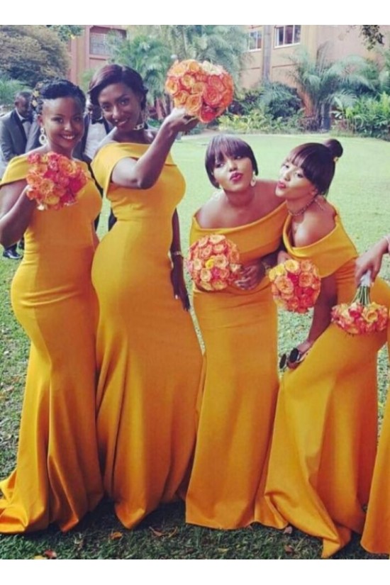 Mermaid Off-the-Shoulder Long Bridesmaid Dresses 3010309