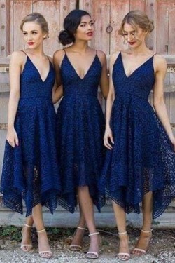 A-Line Spaghetti Straps V-Neck Bridesmaid Dresses 3010311