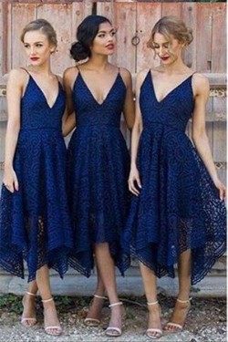 A-Line Spaghetti Straps V-Neck Bridesmaid Dresses 3010311