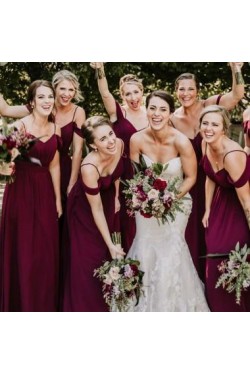 A-Line Simple Spaghetti Straps Long Bridesmaid Dresses 3010312