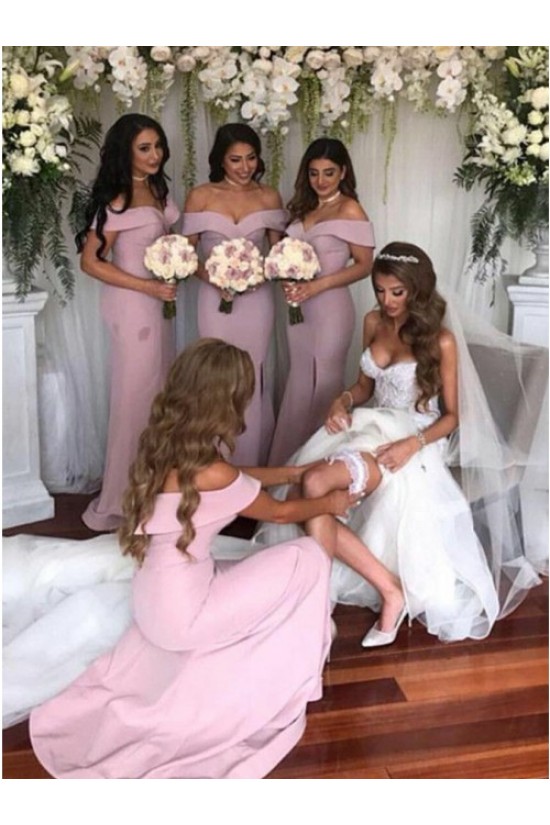 Mermaid Off-the-Shoulder Long Bridesmaid Dresses 3010315