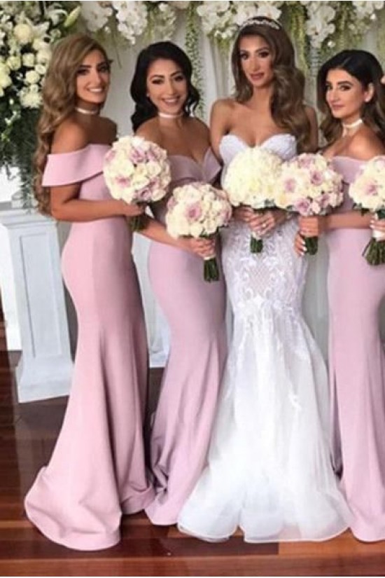 Mermaid Off-the-Shoulder Long Bridesmaid Dresses 3010315