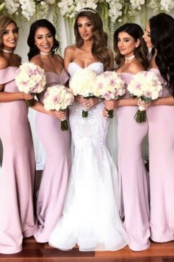 Mermaid Off-the-Shoulder Long Bridesmaid Dresses 3010315