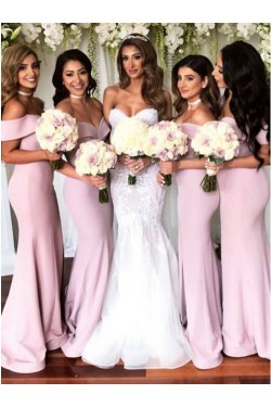 Mermaid Off-the-Shoulder Long Bridesmaid Dresses 3010315