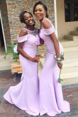 Mermaid Beaded Long Bridesmaid Dresses 3010317
