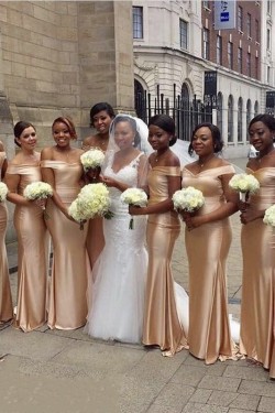 Mermaid Off-the-Shoulder Long Bridesmaid Dresses 3010320