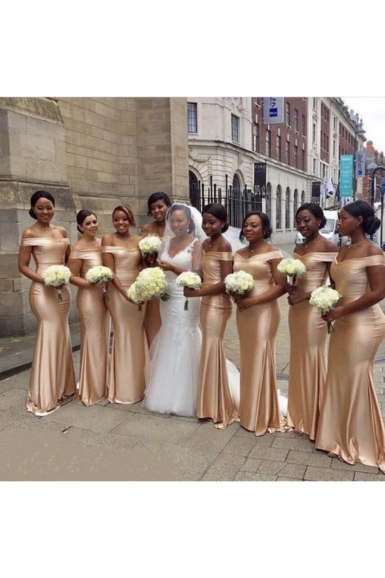 Mermaid Off-the-Shoulder Long Bridesmaid Dresses 3010320